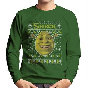 Shrek Christmas Festive Snowflakes Men's Sweatshirt