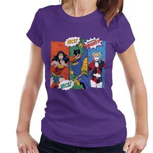 Justice League Christmas Naughty Or Nice Women's T-Shirt