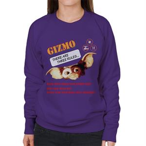 Gremlins Gizmo There Are Three Rules Women's Sweatshirt