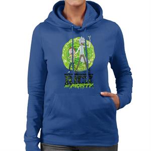 Rick and Morty Portal Green Splatter Text Women's Hooded Sweatshirt