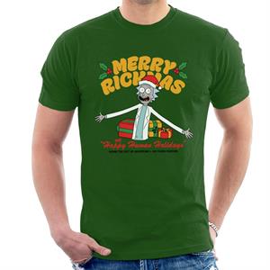 Rick and Morty Merry Rickmas And Happy Human Holidays Christmas Men's T-Shirt