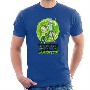 Rick and Morty Portal Green Splatter Text Men's T-Shirt