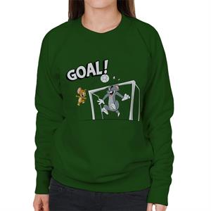 Tom and Jerry Football Back Of The Net Women's Sweatshirt