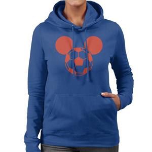 Disney Football Mickey Mouse Silhouette Women's Hooded Sweatshirt