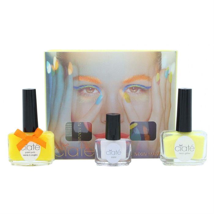 Ciaté Corrupted Neon Manicure Gift Set 13.5ml Neon Orange Nail Polish + 10g Neon Glitter + 5ml Black Light Top Coat-0