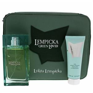 Lolita Lempicka Green Lover Gift Set 100ml EDT + 75ml Aftershave Balm + Pouch