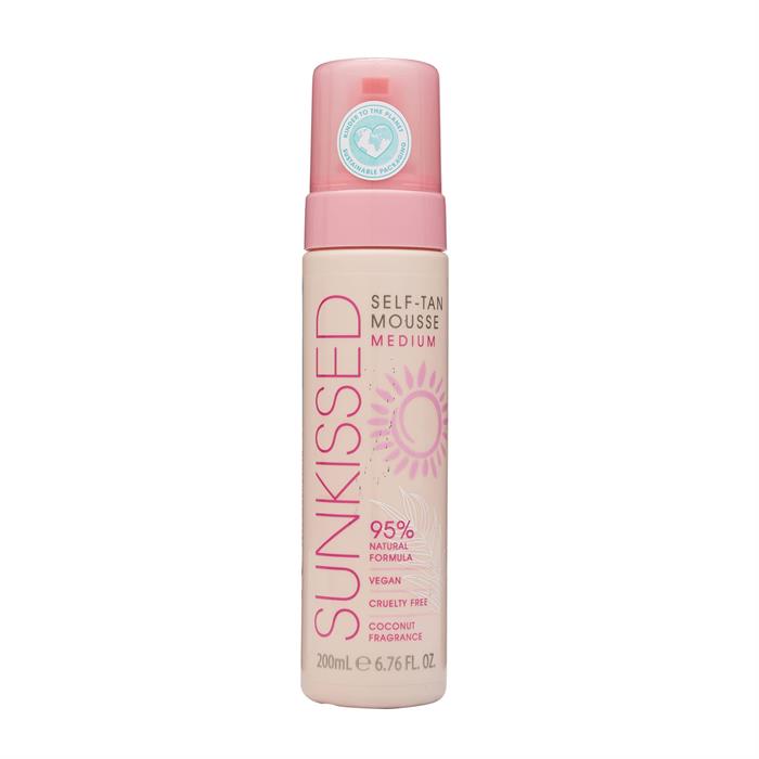 Sunkissed 95 Percent Natural Self Tan Mousse 200ml - Medium-0