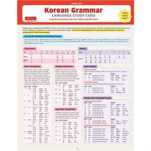 Korean Grammar Language Study Card by Woojoo Kim