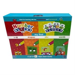 Numberblocks and Alphablocks My First Numbers and Letters Set 4 wipeclean books with pens included by Sweet Cherry Publishing