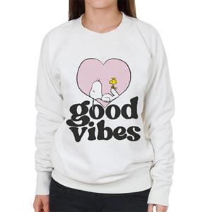 Peanuts Snoopy And Woodstock Good Vibes Women's Sweatshirt