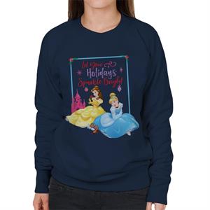 Disney Belle & Cinderalla Christmas Sparkle Bright Women's Sweatshirt