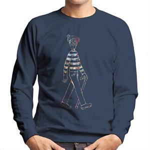 Where's Wally Beach Illustration Outline Men's Sweatshirt