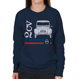 Citroen White 2CV Racing Stripes Women's Sweatshirt