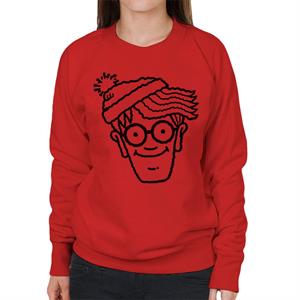 Where's Wally Black Outline Women's Sweatshirt