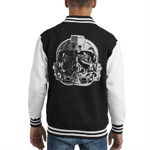 Original Stormtrooper Imperial TIE Pilot Helmet Monochrome Effect Kid's Varsity Jacket