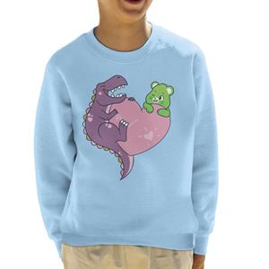 Care Bears Unlock The Magic Good Luck Bear Dino Heart Kid's Sweatshirt