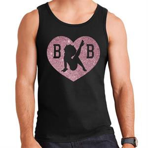 Betty Boop B B Love Heart Silhouette Pink Glitter Men's Vest