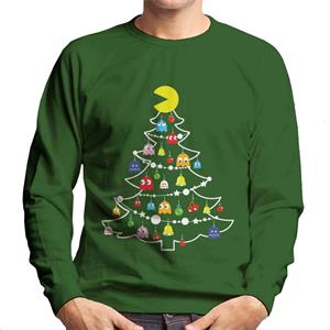 Pac-Man Christmas Tree Baubles Men's Sweatshirt