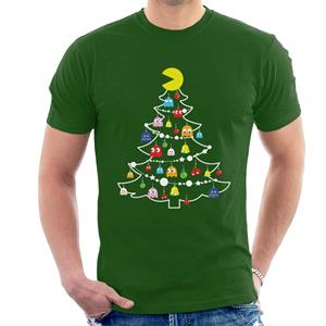 Pac-Man Christmas Tree Baubles Men's T-Shirt