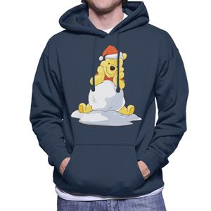 Disney Christmas Winnie The Pooh In The Snow Men's Hooded Sweatshirt