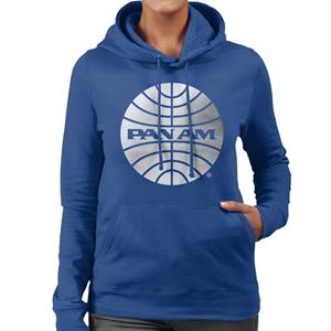 Pan Am Classic Logo Silver Foil Women's Hooded Sweatshirt