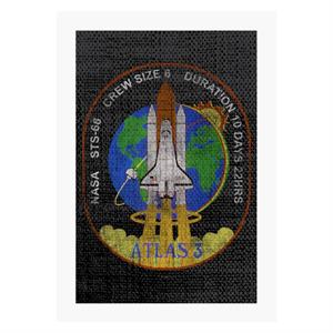 NASA STS 66 Atlantis Mission Badge Distressed A4 Print