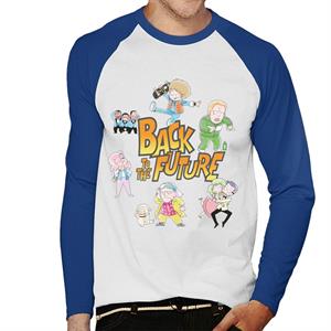 Back To The Future Chibi Cartoon Men's Baseball Long Sleeved T-Shirt