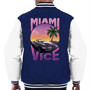 Miami Vice Car And Palm Tree Men's Varsity Jacket