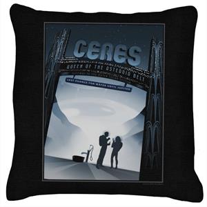 NASA Ceres Interplanetary Travel Poster Cushion