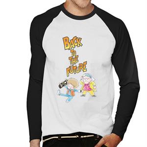 Back To The Future Marty And Doc Chibi Men's Baseball Long Sleeved T-Shirt