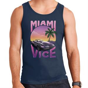 Miami Vice Car And Palm Tree Men's Vest