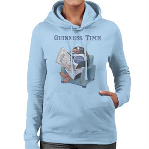 Guinness Penguin Reading Newspaper Women's Hooded Sweatshirt