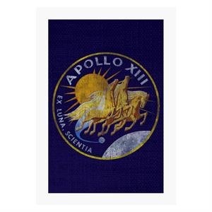 NASA Apollo 13 Mission Badge Distressed A4 Print