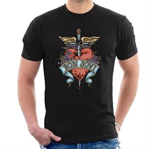 Bon Jovi Heart And Dagger Men's T-Shirt