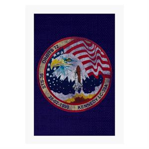 NASA STS 36 Atlantis Mission Badge Distressed A4 Print