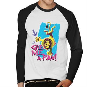 Madagascar Alex Give Me A Paw Men's Baseball Long Sleeved T-Shirt