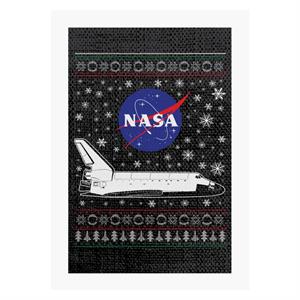 NASA Logo And Shuttle Christmas Knit Pattern A4 Print