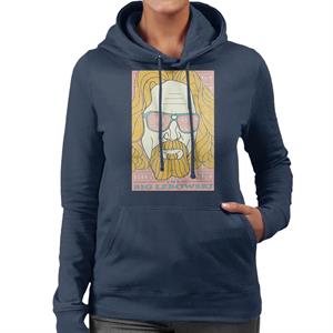 The Big Lebowski Retro Ink Lines Women's Hooded Sweatshirt