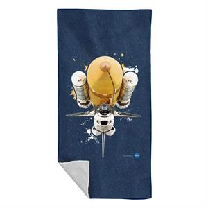 NASA Atlantis Shuttle Paint Splatter Beach Towel