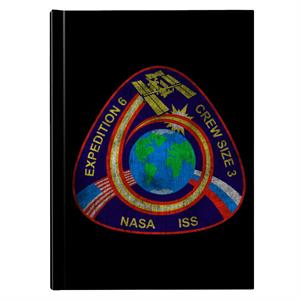 NASA ISS Expedition 6 STS 113 Mission Badge Distressed Hardback Journal