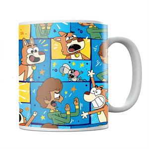 Boy Girl Dog Cat Mouse Cheese Family Emotions Montage Mug