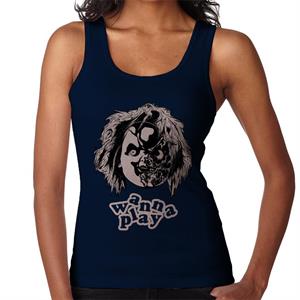 Chucky Half Face Wanna Play Women's Vest