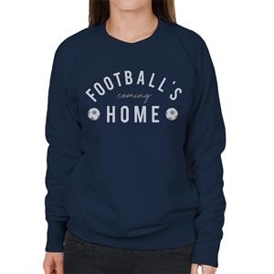 Football's Coming Home White And Grey Text Women's Sweatshirt