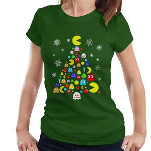 Pac-Man Christmas Tree Of Characters Women's T-Shirt