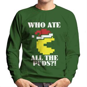 Pac-Man Christmas Who Ate All The Puds Men's Sweatshirt