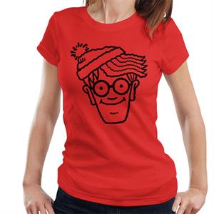 Where's Wally Black Outline Women's T-Shirt