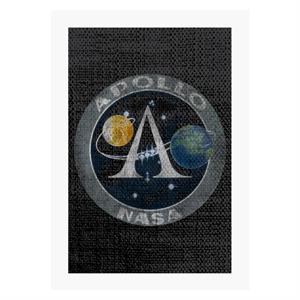 NASA Apollo Program Logo Badge Distressed A4 Print