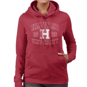 Harvard University 1636 Sports Text Logo Women's Hooded Sweatshirt