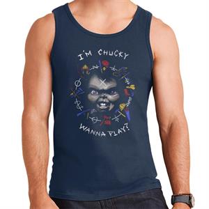 Chucky Im Chucky Wanna Play Quote Men's Vest