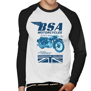 BSA Motorcycles Birmingham England Men's Baseball Long Sleeved T-Shirt